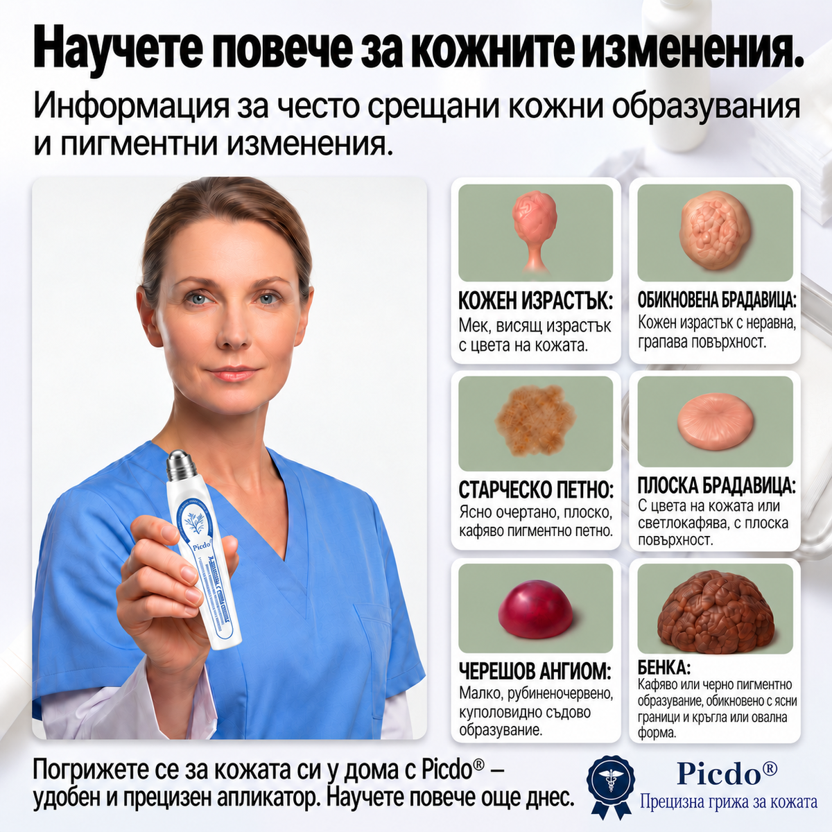 𝐏𝒊𝐜𝐝𝒐®🍒🍒 7-дневна рол-он писалка за премахване на пигментни петна и белези (Без болка, без образуване на нови белези – с ролков апликатор)💪